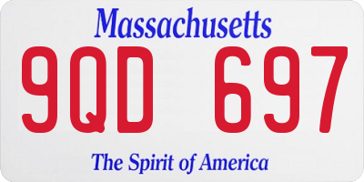 MA license plate 9QD697