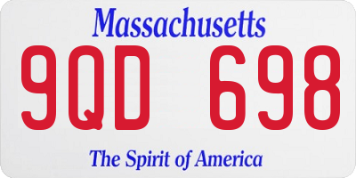 MA license plate 9QD698
