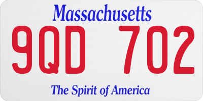 MA license plate 9QD702