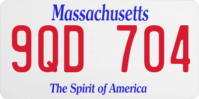 MA license plate 9QD704