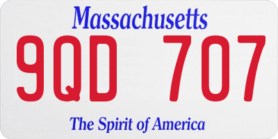 MA license plate 9QD707