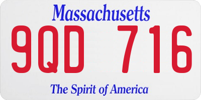 MA license plate 9QD716