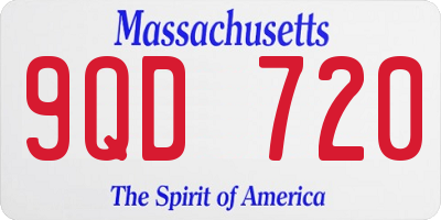 MA license plate 9QD720
