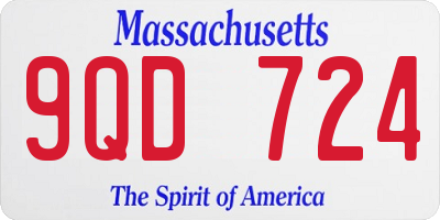 MA license plate 9QD724