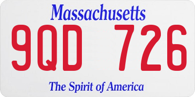 MA license plate 9QD726