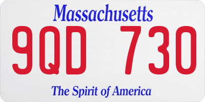 MA license plate 9QD730