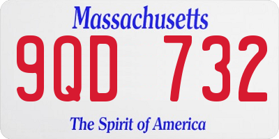 MA license plate 9QD732