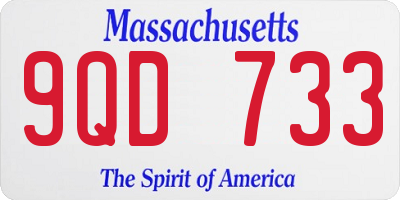 MA license plate 9QD733