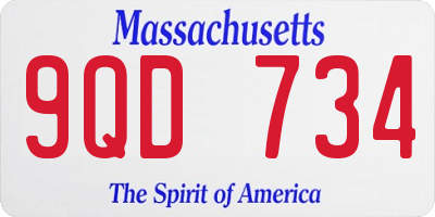 MA license plate 9QD734
