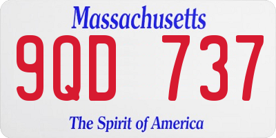 MA license plate 9QD737