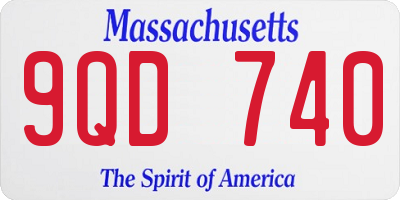MA license plate 9QD740