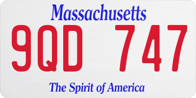 MA license plate 9QD747