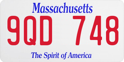 MA license plate 9QD748