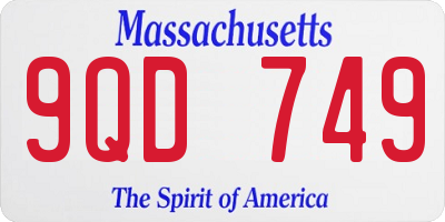 MA license plate 9QD749