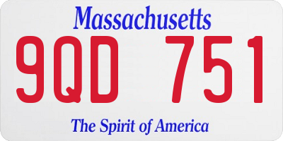 MA license plate 9QD751