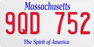 MA license plate 9QD752