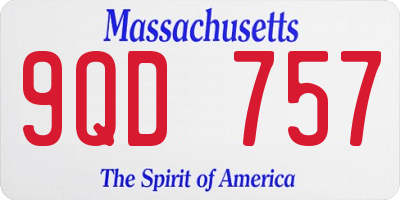 MA license plate 9QD757