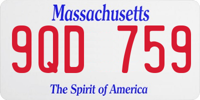 MA license plate 9QD759
