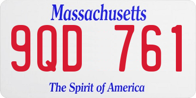 MA license plate 9QD761