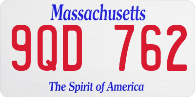 MA license plate 9QD762
