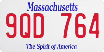 MA license plate 9QD764