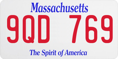 MA license plate 9QD769