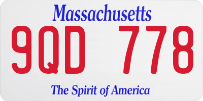 MA license plate 9QD778