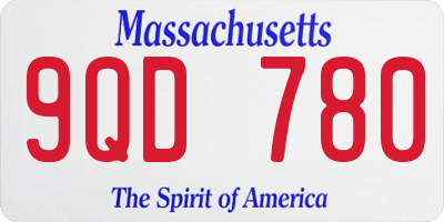 MA license plate 9QD780