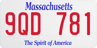 MA license plate 9QD781