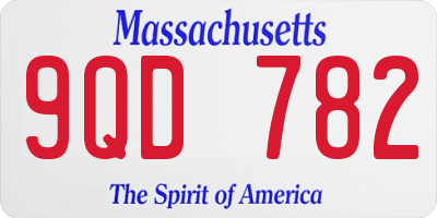 MA license plate 9QD782