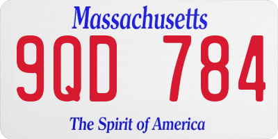 MA license plate 9QD784