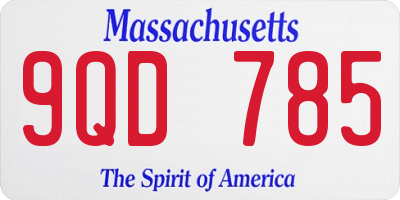 MA license plate 9QD785