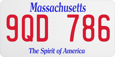 MA license plate 9QD786