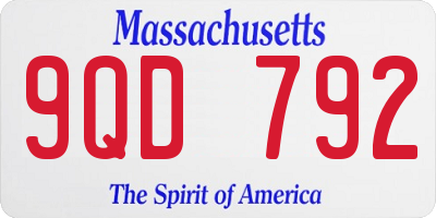 MA license plate 9QD792