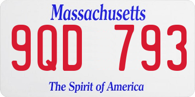 MA license plate 9QD793