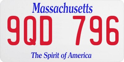 MA license plate 9QD796