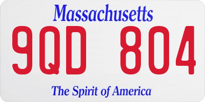 MA license plate 9QD804