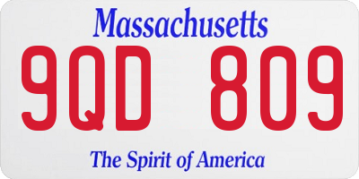 MA license plate 9QD809