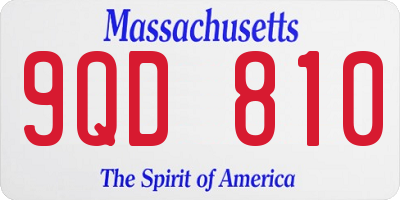 MA license plate 9QD810