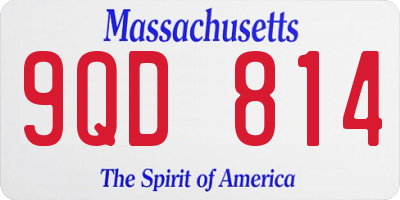 MA license plate 9QD814