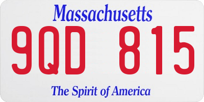 MA license plate 9QD815