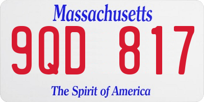 MA license plate 9QD817