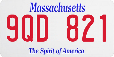 MA license plate 9QD821