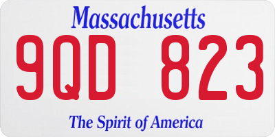 MA license plate 9QD823