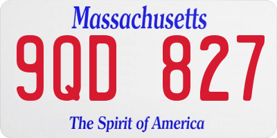 MA license plate 9QD827