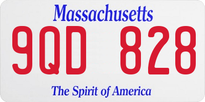 MA license plate 9QD828