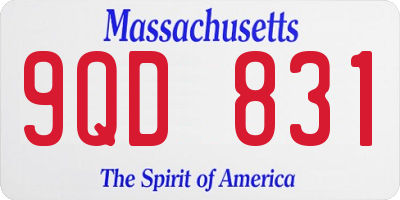 MA license plate 9QD831