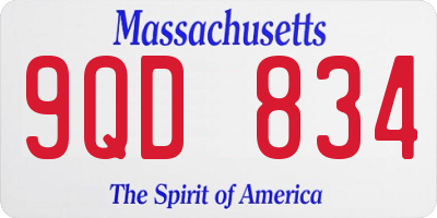 MA license plate 9QD834