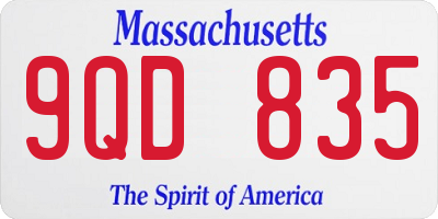 MA license plate 9QD835