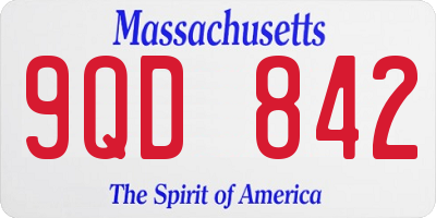 MA license plate 9QD842